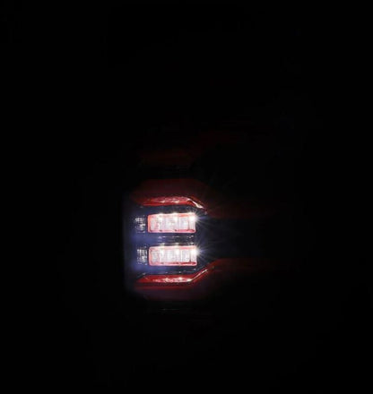 AlphaRex 09-18 Dodge RAM LUXX-Series LED Taillights Black Red w/Actv Light & SS