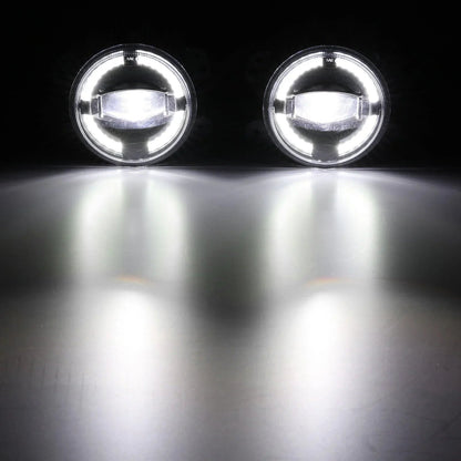 (2pcs/set) 4" 60W LED Fog Lights with White Halo Ring DRL for Jeep Wrangler JK/ Jeep Grand Cherokee/ Dodge