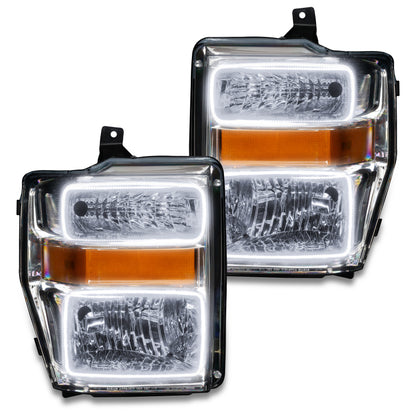 Oracle 08-10 Ford F250/350 Pre-Assembled Halo Headlights- Chrome Housing - w/o Controller