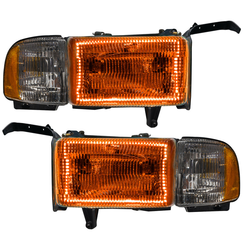 Oracle 94-02 Dodge Ram Pre-Assembled Halo Headlights - ColorSHIFT w/ Simple Controller
