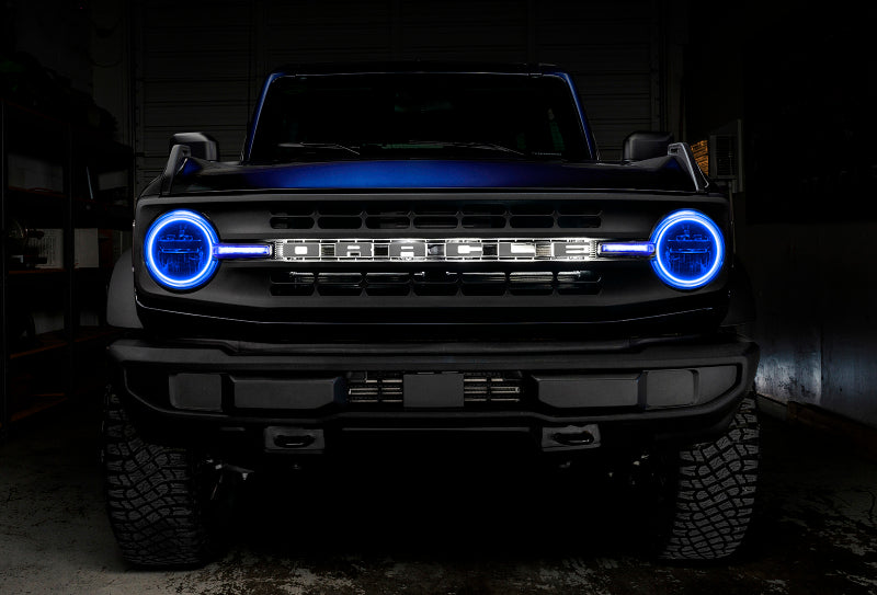 Oracle 21-22 Ford Bronco Headlight Halo Kit w/DRL Bar - Base Headlights -w/BC1 Controller