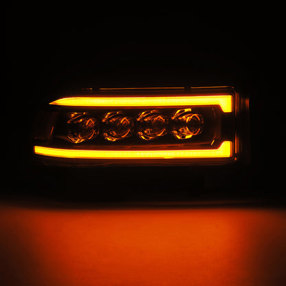 AlphaRex 94-01 RAM 1500 NOVA LED Proj Headlights Blk w/Activ Light/Seq Signal/SB DRL