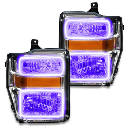 Oracle 08-10 Ford F250/350 Pre-Assembled Halo Headlights- Chrome Housing - w/o Controller