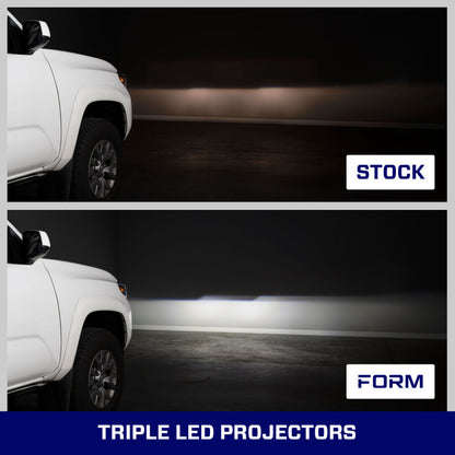 Form Lighting 2016-2023 Toyota Tacoma LED Projector Headlights with Selectable DRL (Pair)