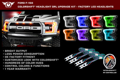 Oracle 15-17 Ford F-150 Headlight DRL Upgrade Kit - ColorSHIFT