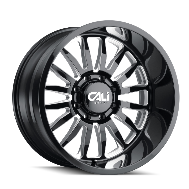 Cali Off-Road 9110 Summit 20x12 / 8x170 BP / -51mm Offset / 125.2mm Hub Gloss Black Milled Wheel