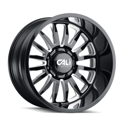 Cali Off-Road 9110 Summit 20x12 / 8x170 BP / -51mm Offset / 125.2mm Hub Gloss Black Milled Wheel