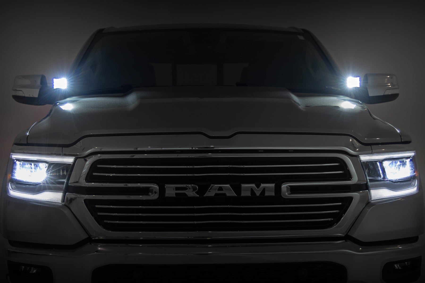 LED Light Kit | Ditch Mount | 2" Black Pair | Flood | Ram 1500 2WD/4WD (19-26)