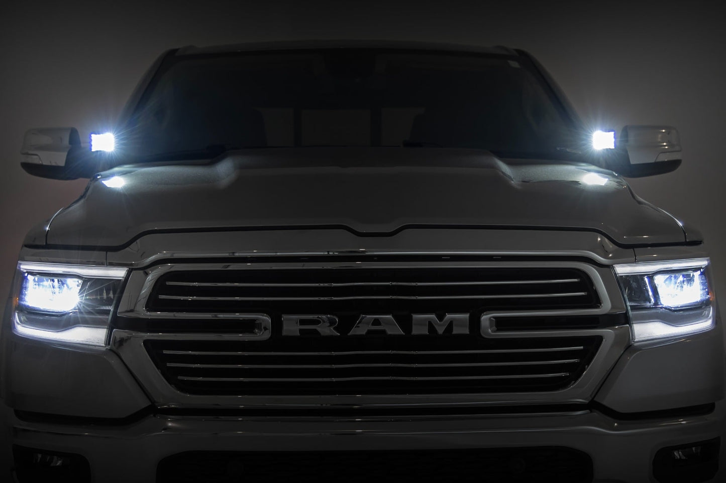 LED Light Kit | Ditch Mount | Black Series Round | 3.5 Inch | Amber DRL | Ram 1500 (19-26)
