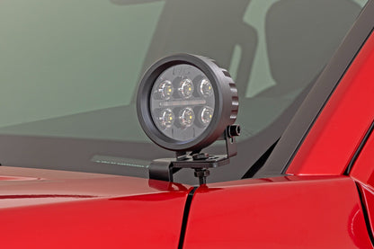LED Light Kit | Ditch Mount | Black Series Round | 3.5 Inch | Amber DRL | Toyota Tacoma (24-26)