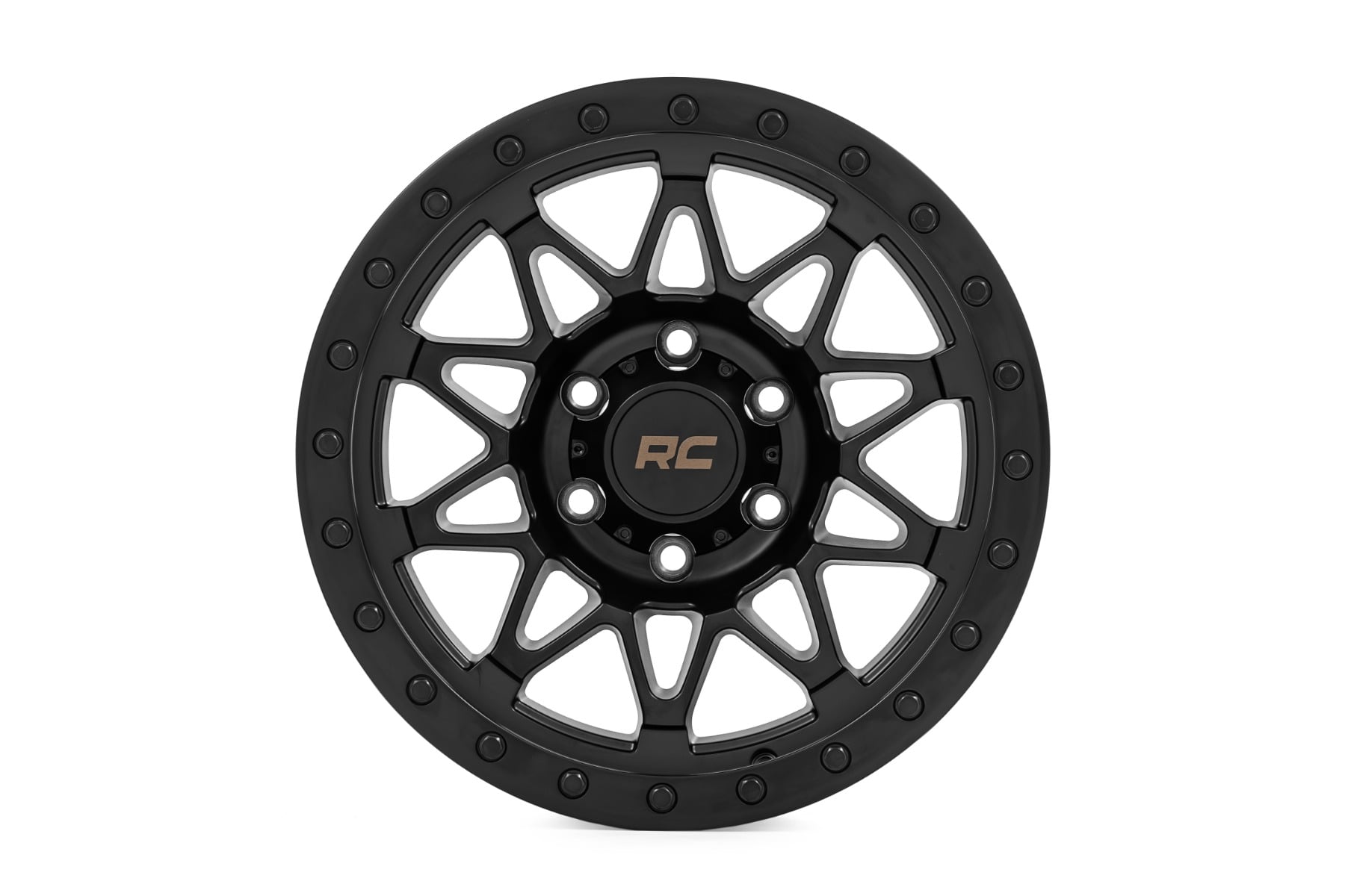 Rough Country 78 Series Wheel | Simulated Beadlock | Black | 18x9 | 5x5 | 0mm