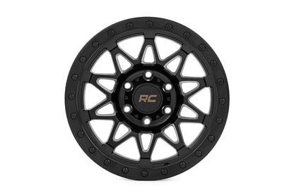 Rough Country 78 Series Wheel | Simulated Beadlock | Black | 18x9 | 5x5 | 0mm