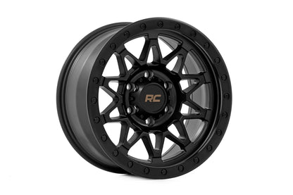 Rough Country 78 Series Wheel | Simulated Beadlock | Black | 18x9 | 5x5 | -12mm