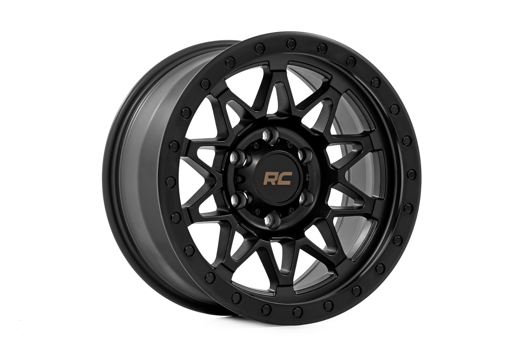 Rough Country 78 Series Wheel | Simulated Beadlock | Black | 18x9 | 5x5 | 0mm
