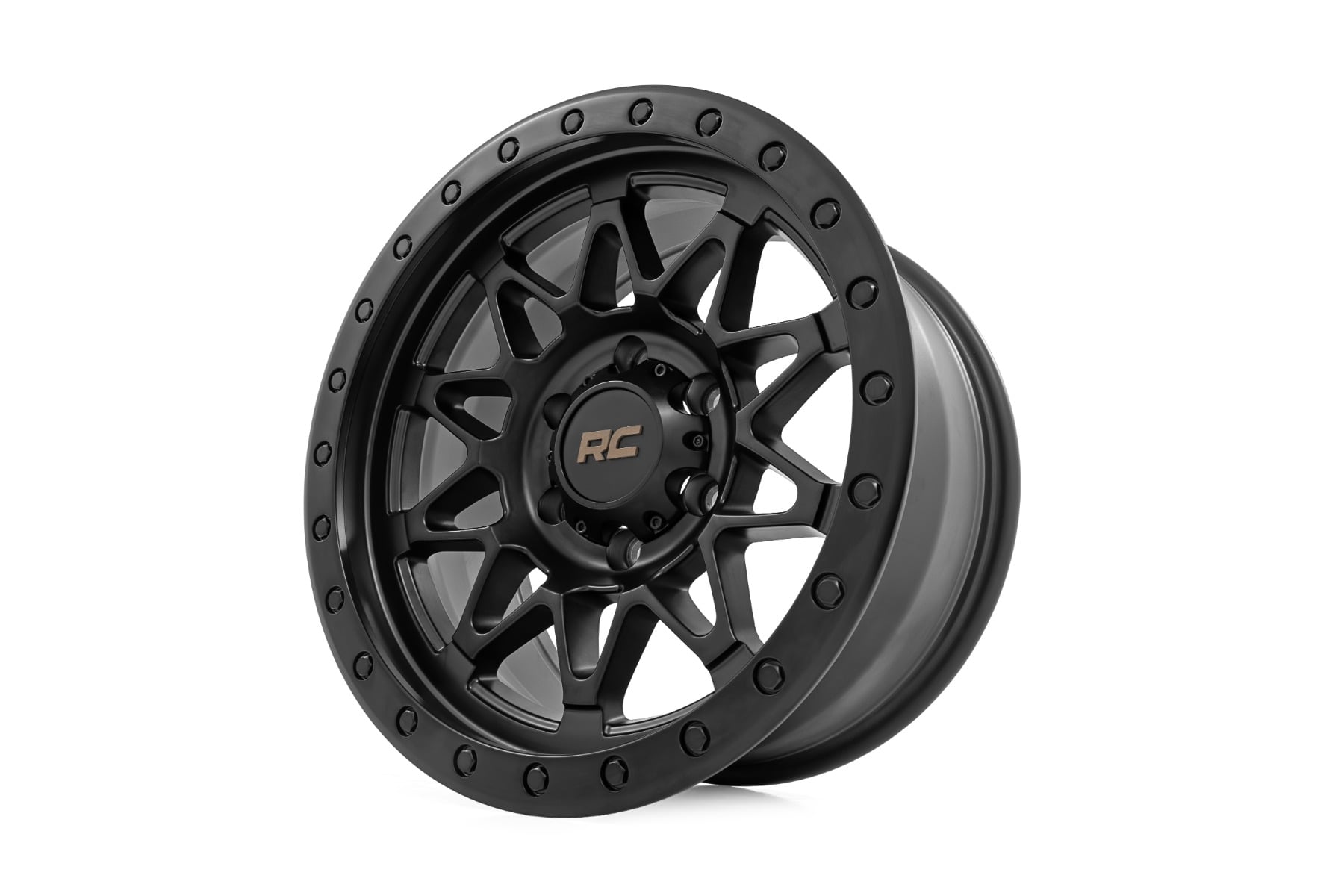 Rough Country 78 Series Wheel | Simulated Beadlock | Black | 17x8.5 | 5x5 | +0mm