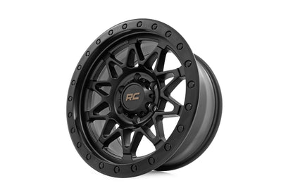 Rough Country 78 Series Wheel | Simulated Beadlock | Black | 17x8.5 | 5x5 | +0mm