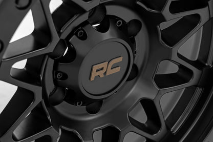 Rough Country 78 Series Wheel | Simulated Beadlock | Black | 17x8.5 | 5x5 | +0mm