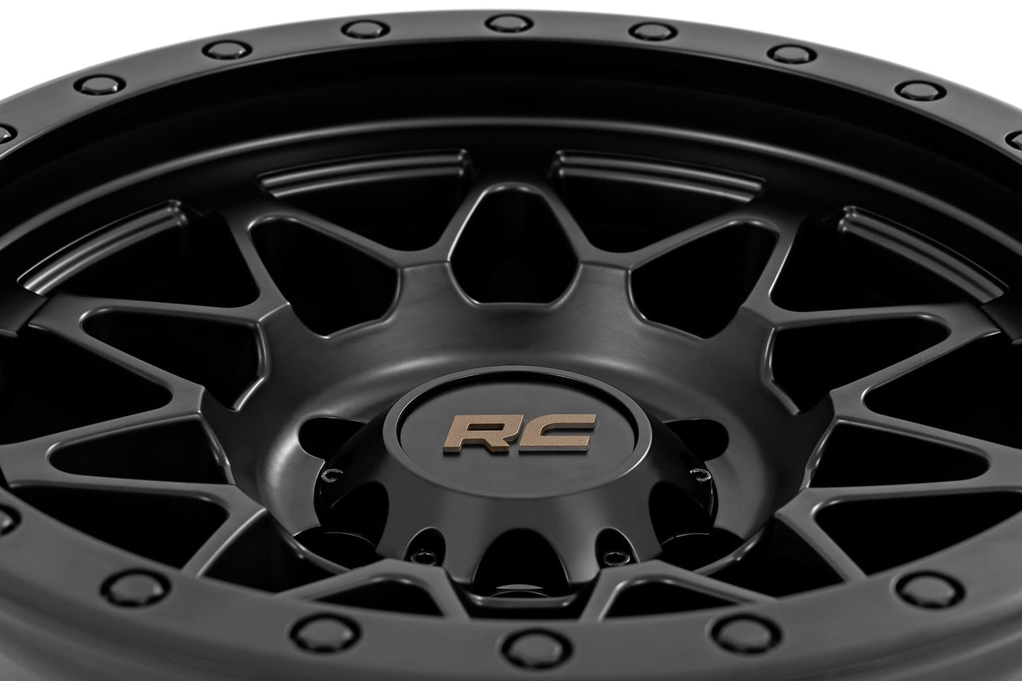 Rough Country 78 Series Wheel | Simulated Beadlock | Black | 17x8.5 | 5x5 | +0mm