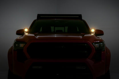 LED Light Kit | Ditch Mount | Black Series Round | 3.5 Inch | Amber DRL | Toyota Tacoma (24-26)