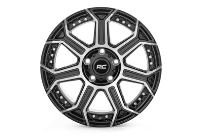 Rough Country 89 Series Wheel | One-Piece | Black Machined Gun Metal | 17x9 | 5x5 | -12mm