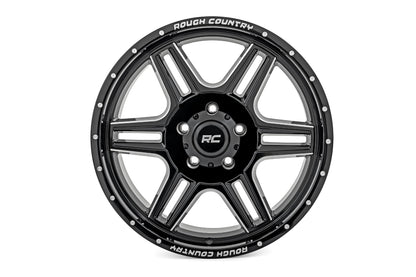 Rough Country 92 Series Wheel | Machined One-Piece | Gloss Black | 18x9 | 5x5 | +0mm