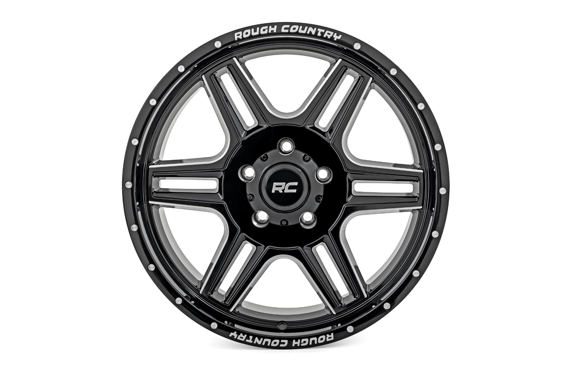 Rough Country 92 Series Wheel | Machined One-Piece | Gloss Black | 18x9 | 6x5.5 | +0mm