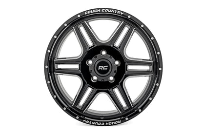 Rough Country 92 Series Wheel | Machined One-Piece | Gloss Black | 18x9 | 6x5.5 | +0mm
