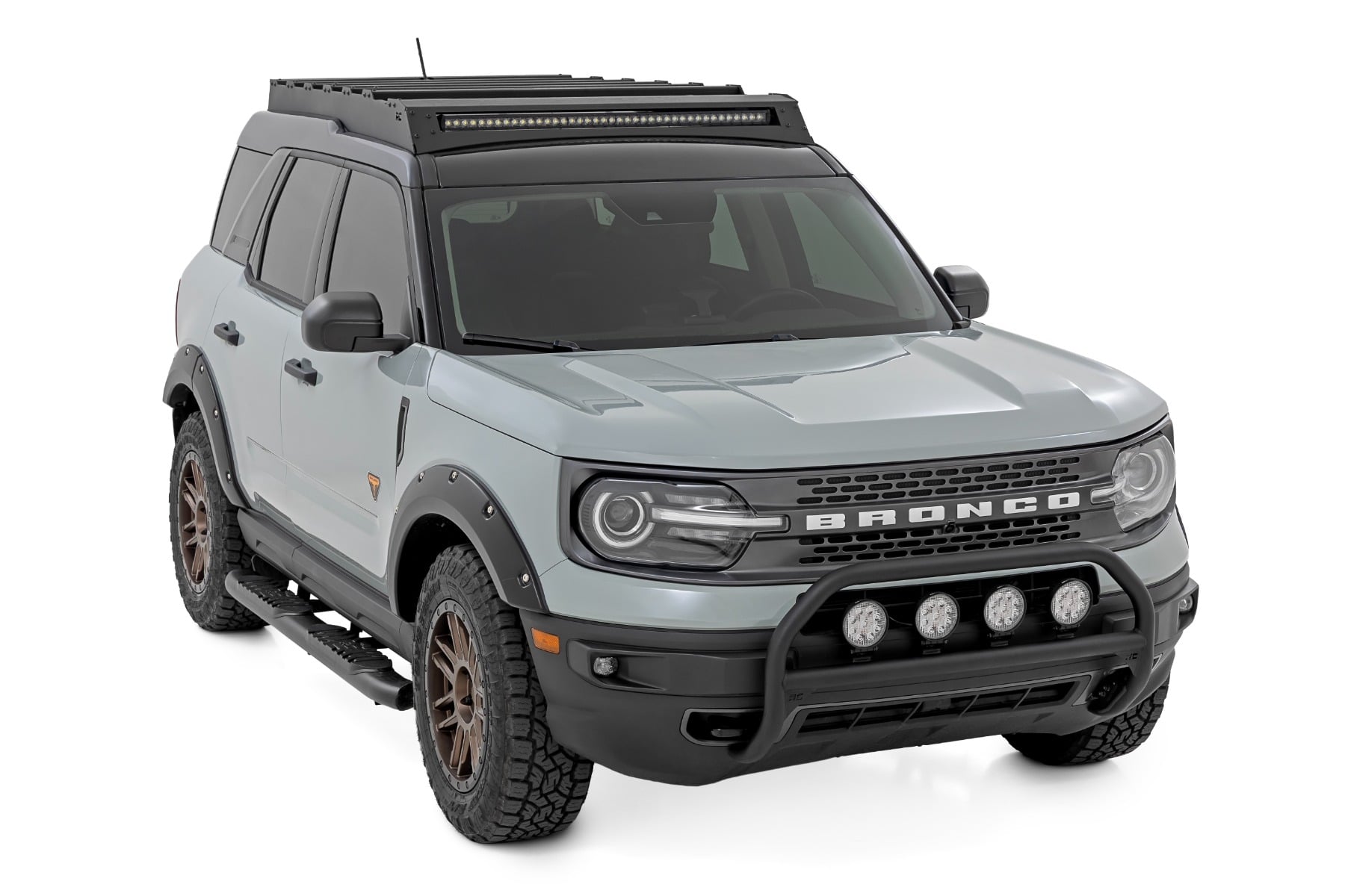 Nudge Bar | w/ Tow Hooks | 20 Inch Black Single Row LED | Ford Bronco Sport (21-24)