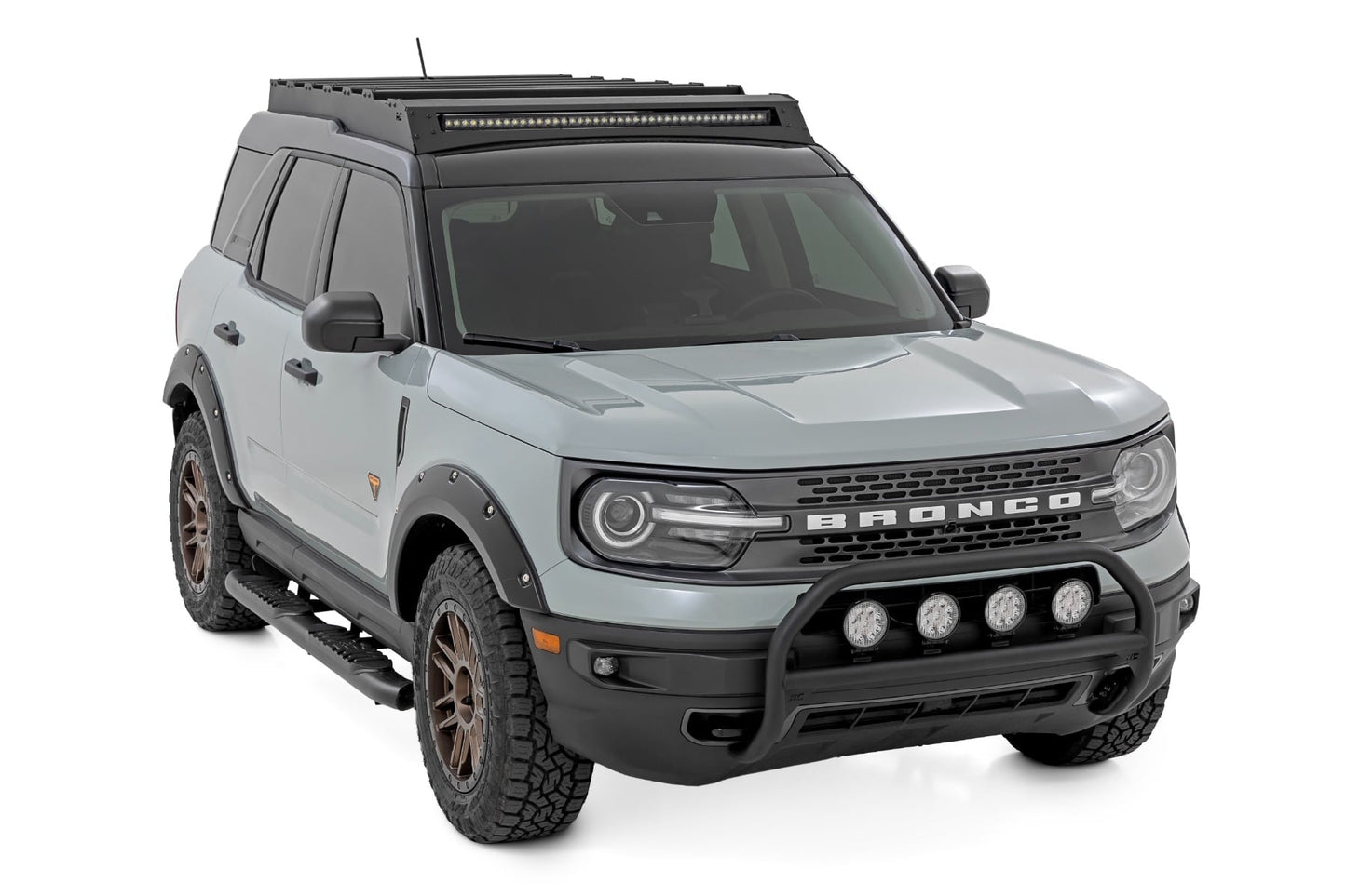 Nudge Bar | w/ Tow Hooks | 4 Inch Round Led (x4) | Ford Bronco Sport (21-24)