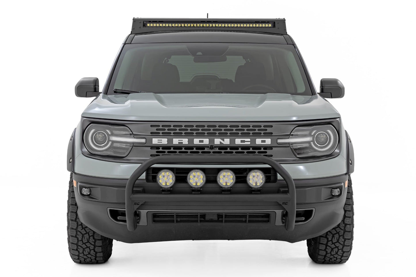 Nudge Bar | w/ Tow Hooks | 4 Inch Round Led (x4) | Ford Bronco Sport (21-24)
