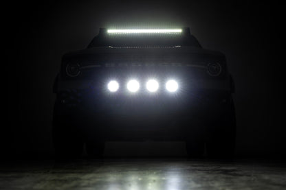 Nudge Bar | w/ Tow Hooks | 4 Inch Round Led (x4) | Ford Bronco Sport (21-24)