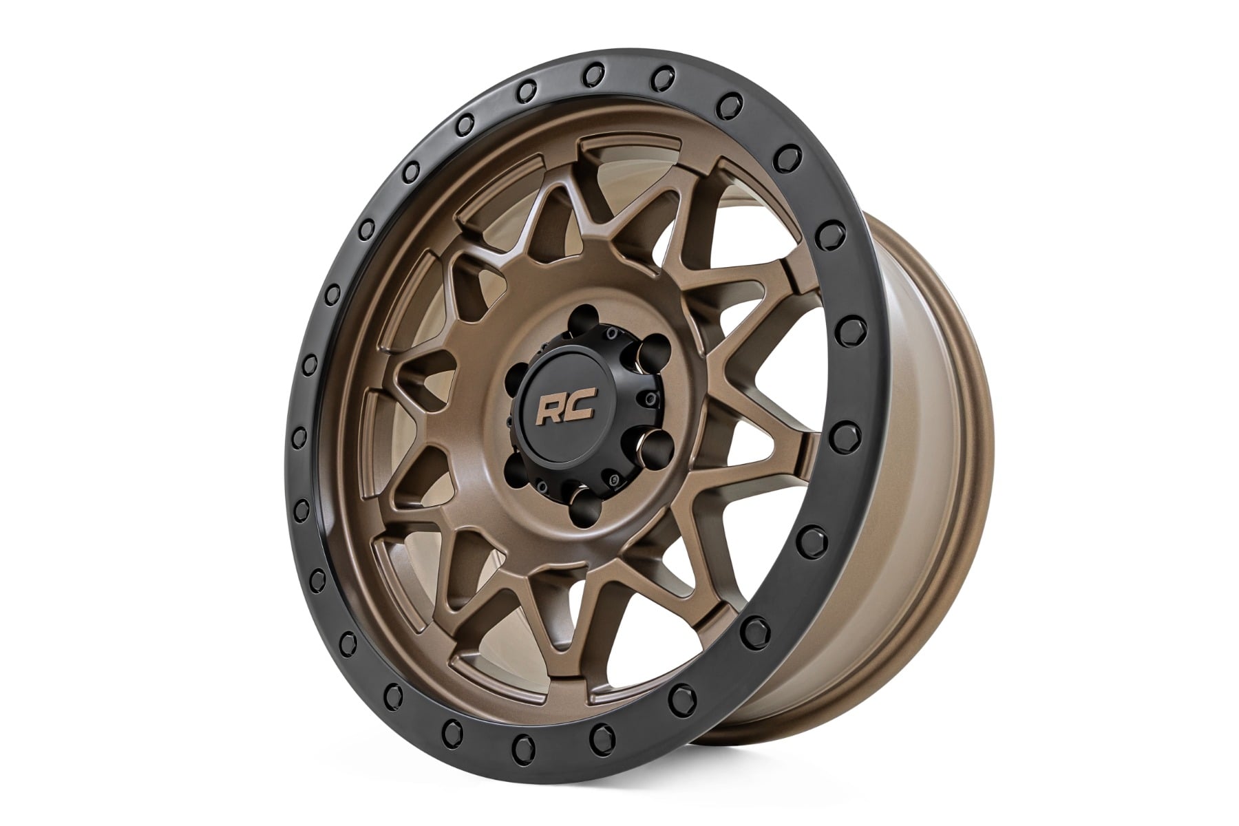 Rough Country 78 Series Wheel | Simulated Beadlock | Bronze/Black | 18x9 | 8x180 | 0mm