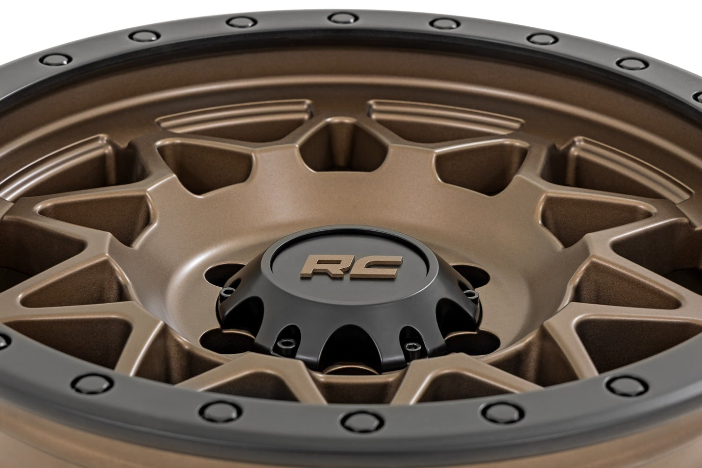 Rough Country 78 Series Wheel | Simulated Beadlock | Bronze/Black | 18x9 | 5x5 | -12mm