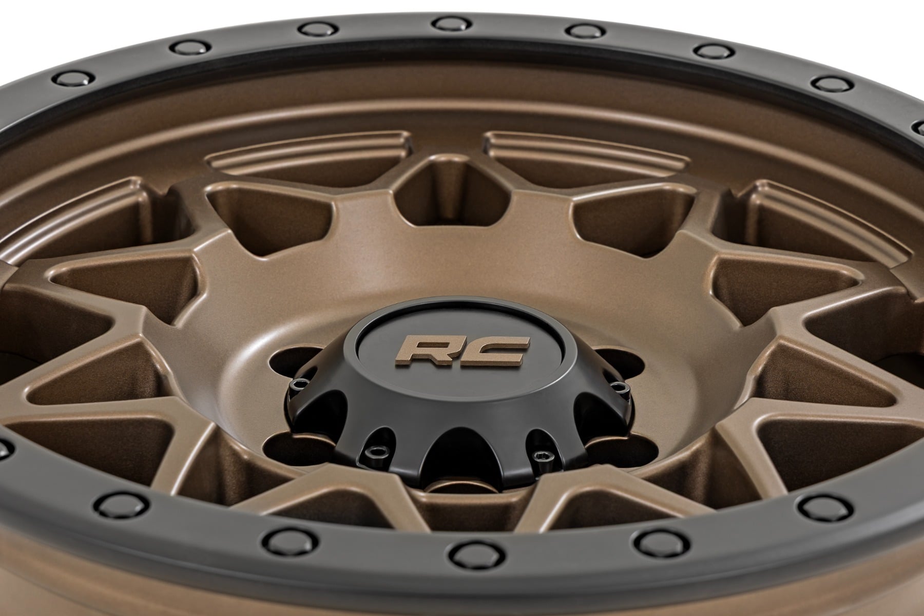 Rough Country 78 Series Wheel | Simulated Beadlock | Bronze/Black | 18x9 | 5x5 | -12mm