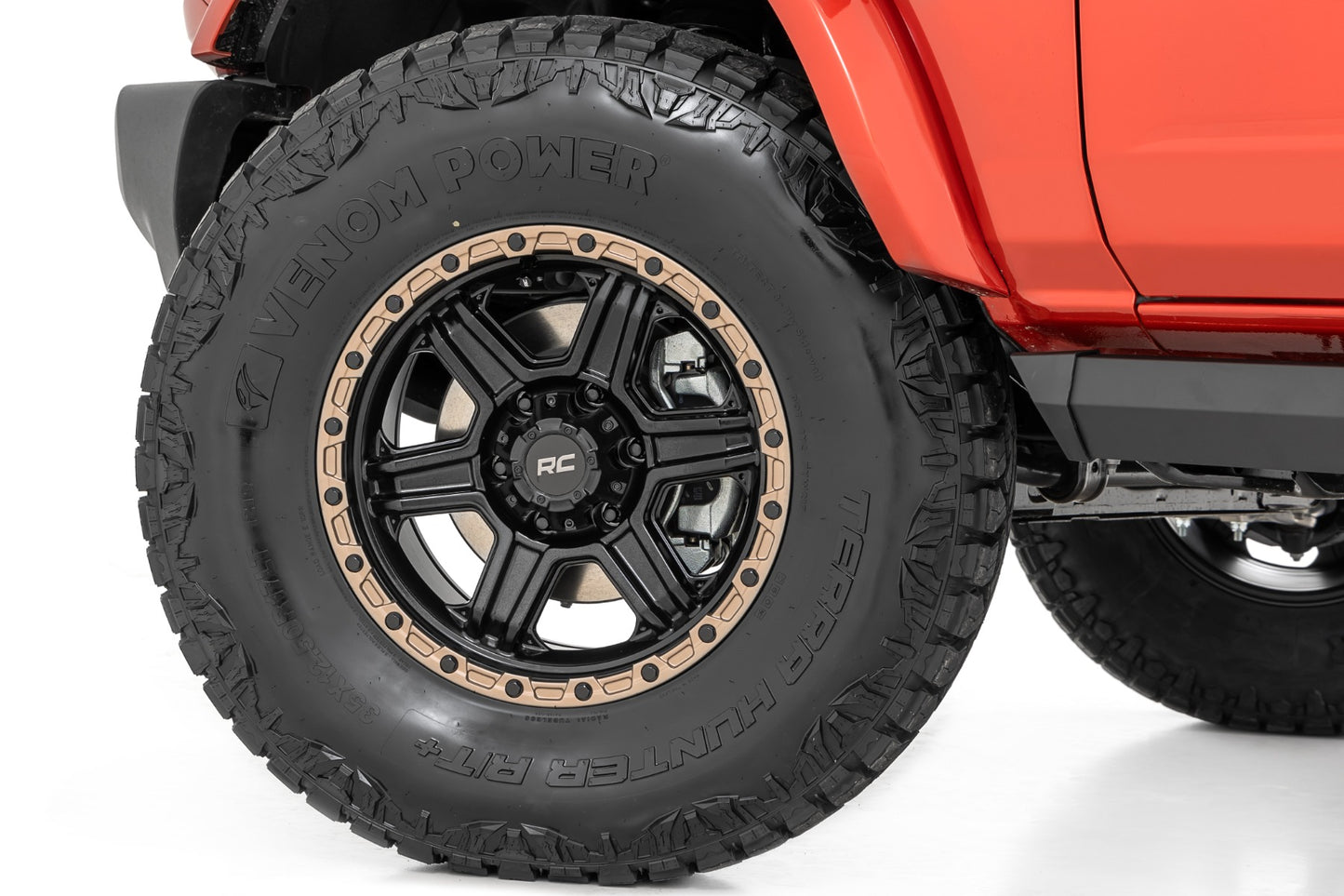 Rough Country 79 Series Wheel | One-Piece | Semi Gloss Black w/Bronze Ring | 17x8.5 | 5x5 | 0mm