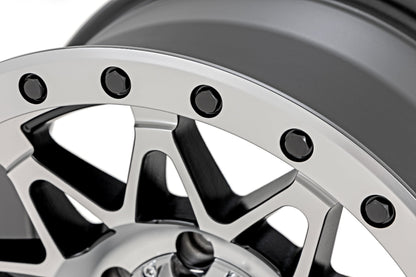 Rough Country 78 Series Wheel | Simulated Beadlock | Full Machine | 18x9 | 6x5.5 | -12mm
