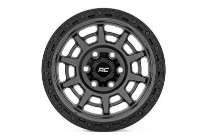 Rough Country 85 Series Wheel | Simulated Beadlock | Gunmetal Gray/Black | 17x9 | 6x5.5 | -12mm