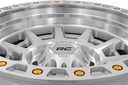 Rough Country 85 Series Wheel | Simulated Beadlock | Full Machine | 17x9 | 5x5 | -12mm