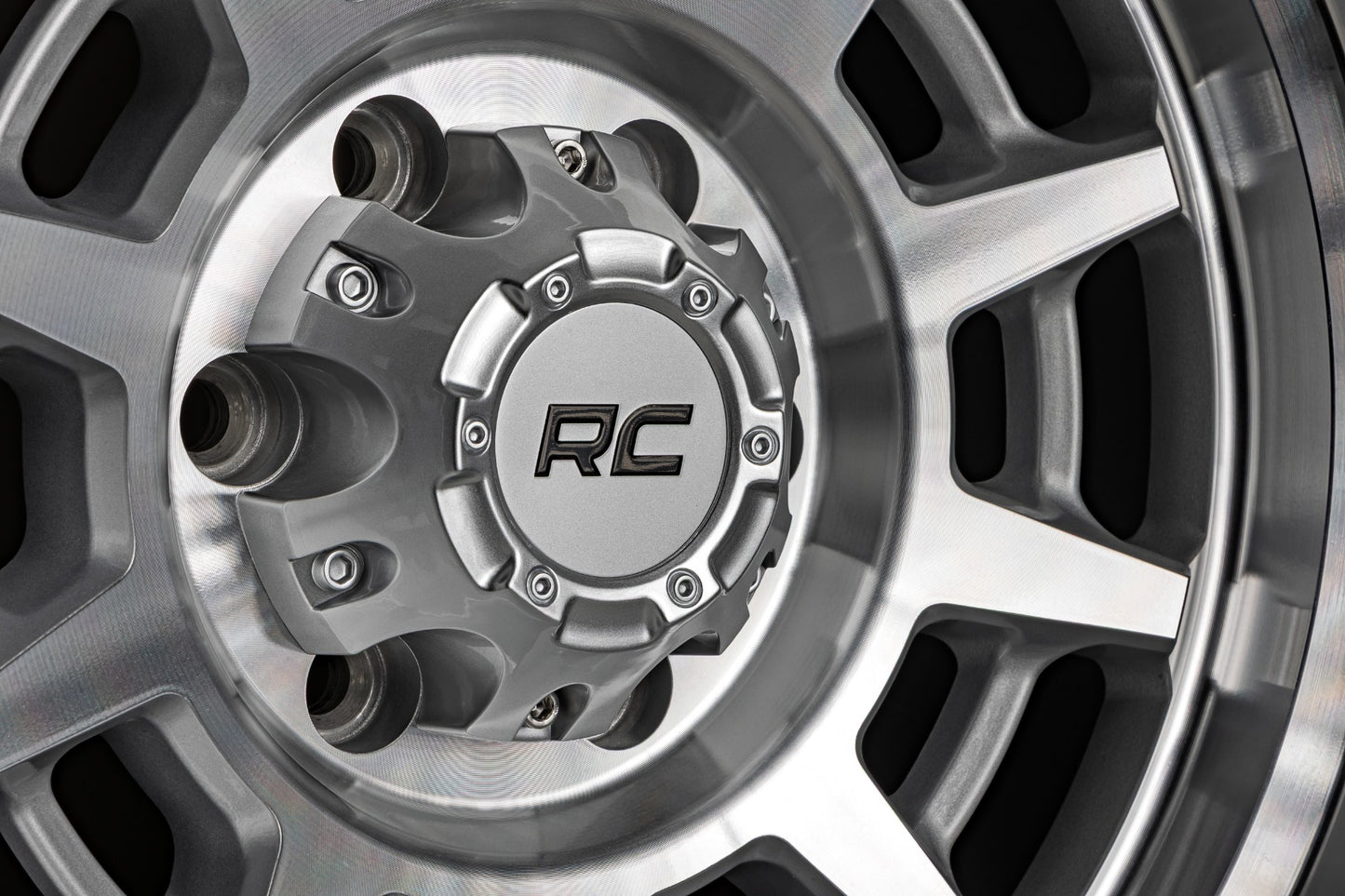 Rough Country 85 Series Wheel | Simulated Beadlock | Full Machine | 17x9 | 5x5 | -12mm