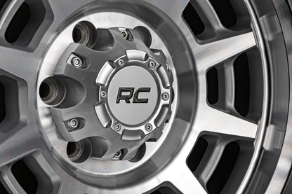 Rough Country 85 Series Wheel | Simulated Beadlock | Full Machine | 17x9 | 5x4.5 | -12mm