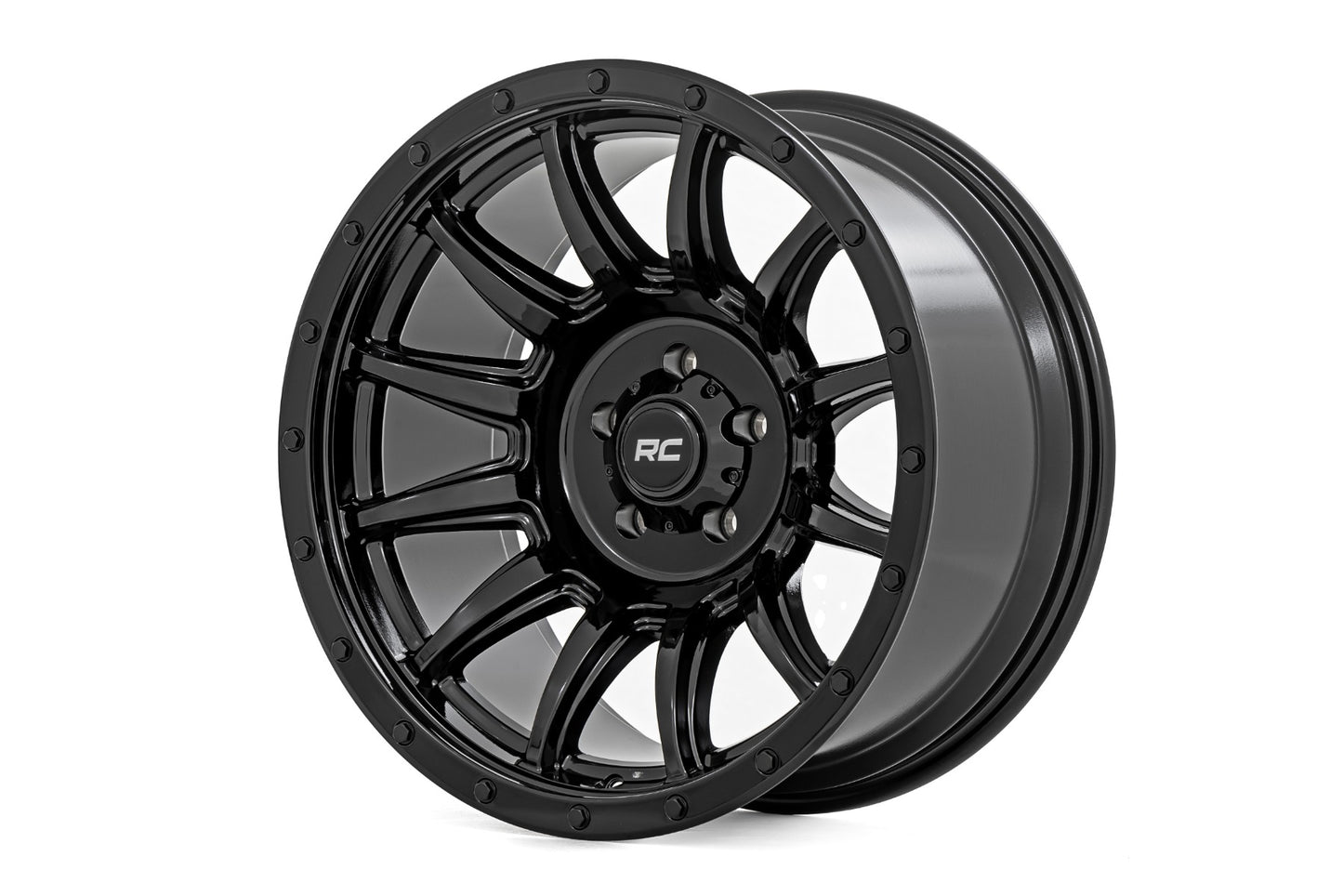 Rough Country 90 Series Wheel | One-Piece | Gloss Black | 20x9 | 6x5.5 | -12mm