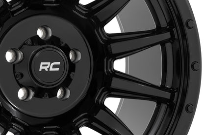 Rough Country 90 Series Wheel | One-Piece | Gloss Black | 20x9 | 6x5.5 | 0mm