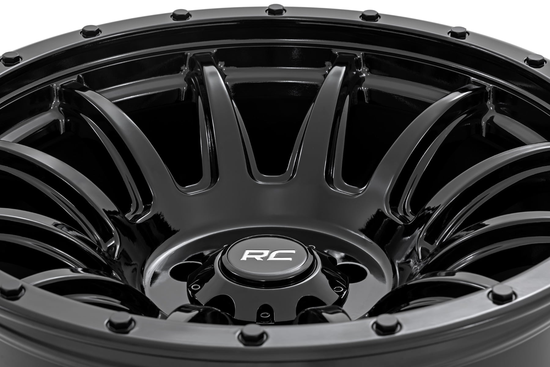 Rough Country 90 Series Wheel | One-Piece | Gloss Black | 20x9 | 6x5.5 | -12mm