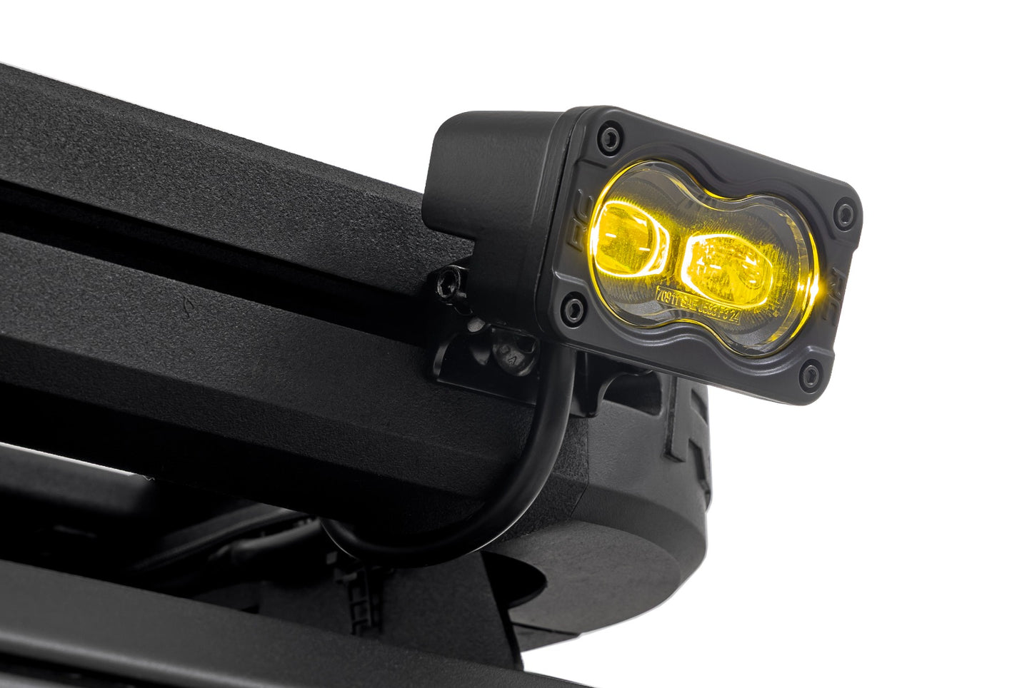 3x1.75 Inch Black Series | Yellow | LED Slim Aux | SAE Fog | Pair