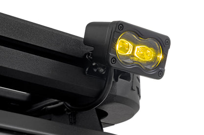 3x1.75 Inch Black Series | Yellow | LED Slim Aux | SAE Fog | Pair