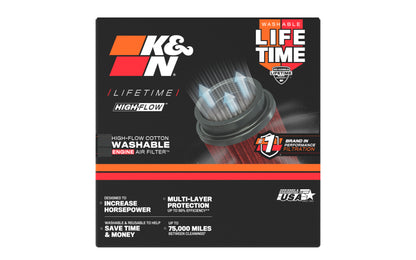 K&N washable, reusable High-Flow Air Filter.