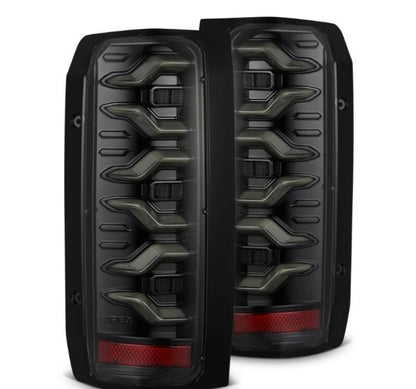 AlphaRex 87-96 Ford Bronco/F-150 Luxx-Series LED Tail Lights - Alpha-Black