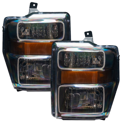Oracle 08-10 Ford F250/350 LED HL - Black - ColorSHIFT w/o Controller