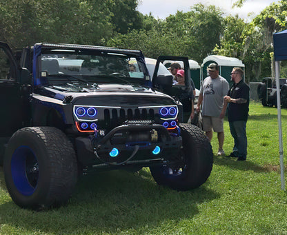 Oracle Vector Jeep Wrangler JK Grille Halo Kit - ColorSHIFT w/o Controller