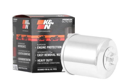 K&N Honda / Kawasaki / Yamaha / Polaris / Victory 2.688in OD x 3.344in H Oil Filter - Chrome
